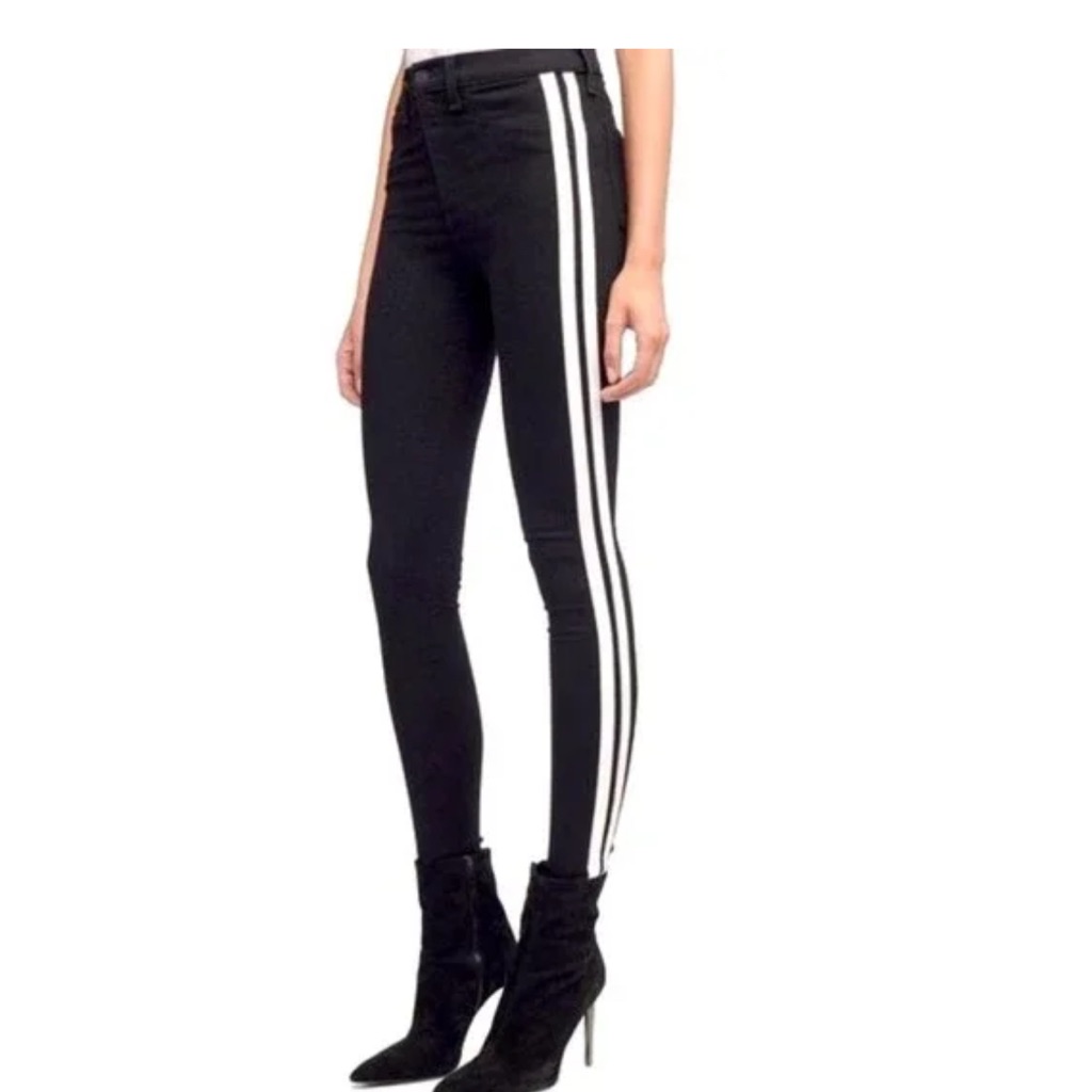 Rag & Bone Black And White Stripe Mito Skinny Jeans Size 29